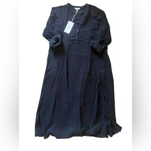 Calme by Johnny Was Black Cotton Gauze Maxi Dress | Small NWT